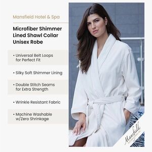 White Microfiber Shawl Collar Robe-NWOT